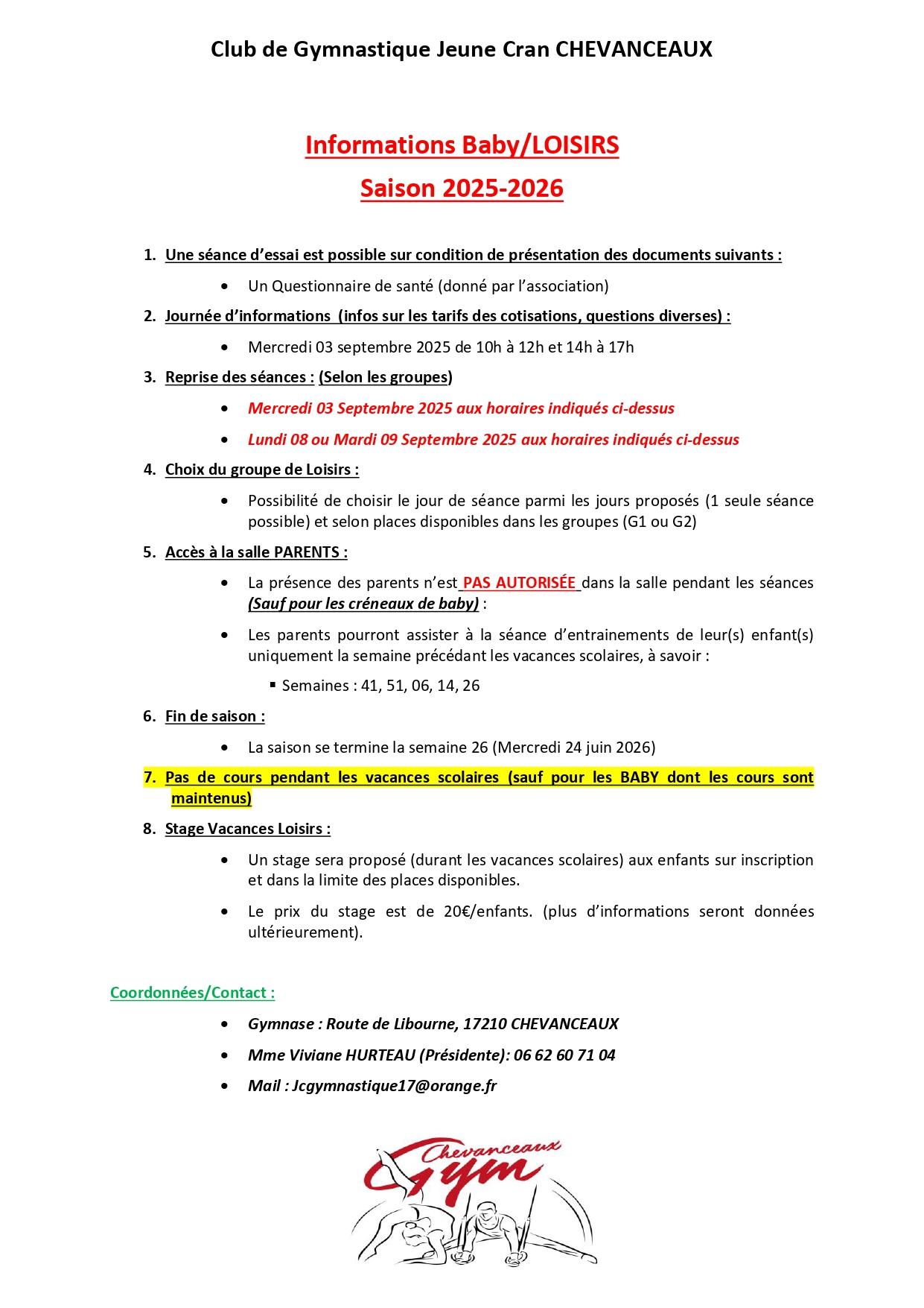 Horaires infos baby et ecole de gym v3 2025 2026 jc chevanceaux page 0002